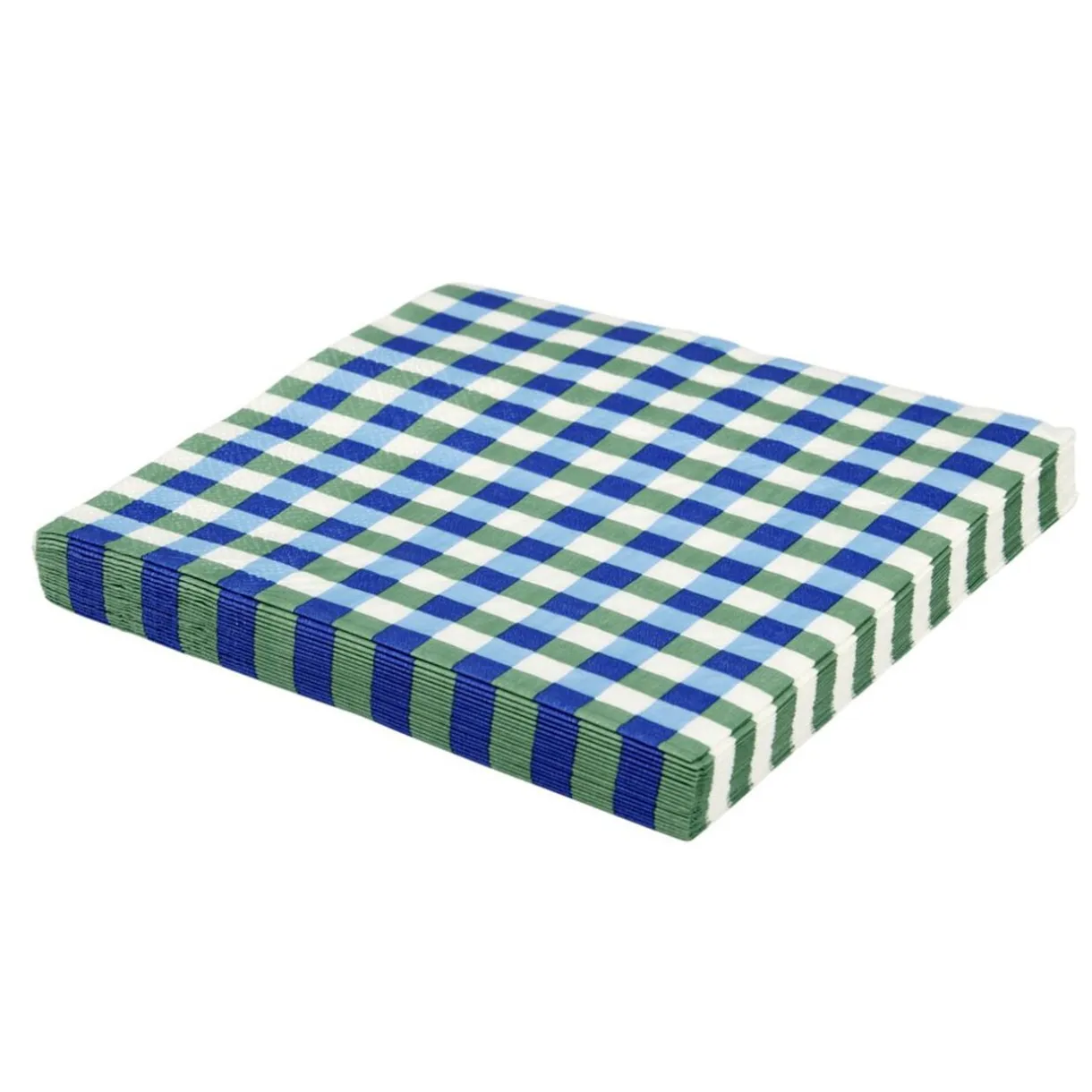 Serviette papier x20 carreaux blanc et bleu 33x33cm < Gifi Clearance