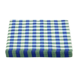Serviette papier x20 carreaux blanc et bleu 33x33cm < Gifi Clearance