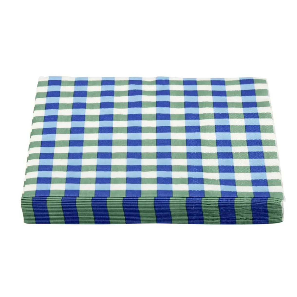Serviette papier x20 carreaux blanc et bleu 33x33cm < Gifi Clearance