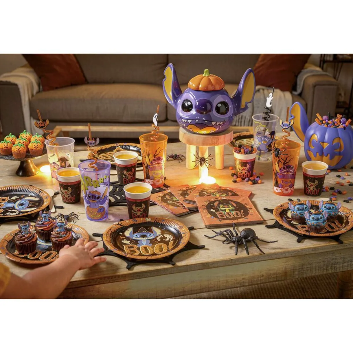 Serviette papier x20 Disney Stitch Halloween orange 16,5x16,5cm < Gifi Hot