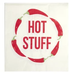 Serviette papier x20 motif piment Hot Stuff blanc et rouge 33x33cm < Gifi Best