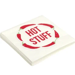 Serviette papier x20 motif piment Hot Stuff blanc et rouge 33x33cm < Gifi Best