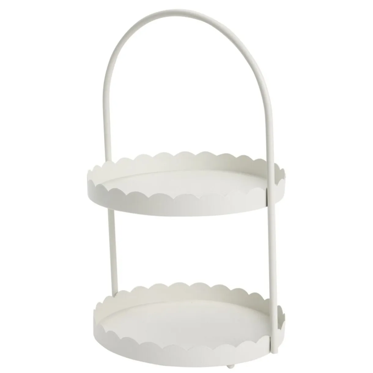 Serviteur salle de bain rond à poser 2 niveaux bord festoné métal Ø20xH34,5cm (3 modèles) < Gifi Hot