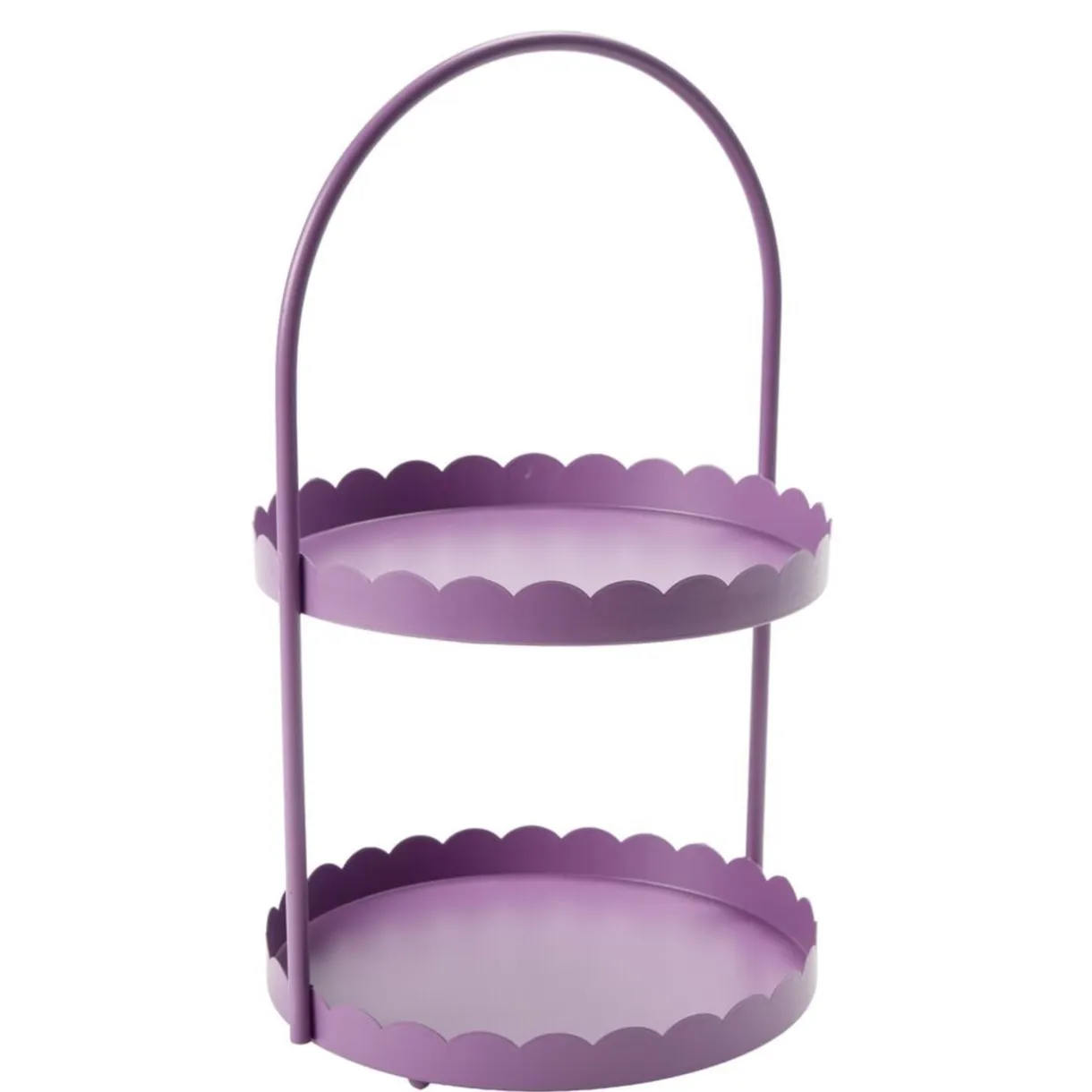 Serviteur salle de bain rond à poser 2 niveaux bord festoné métal Ø20xH34,5cm (3 modèles) < Gifi Hot