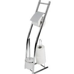 Serviteur WC métal gris avec brosse