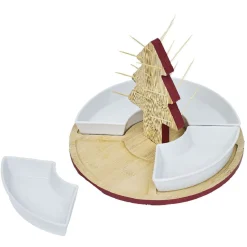 Set apéritif plateau bambou sapin Noël et coupelle x4 < Gifi Outlet