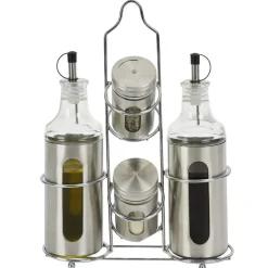 Set assaisonnement 4en1 en verre et inox gris < Gifi Best