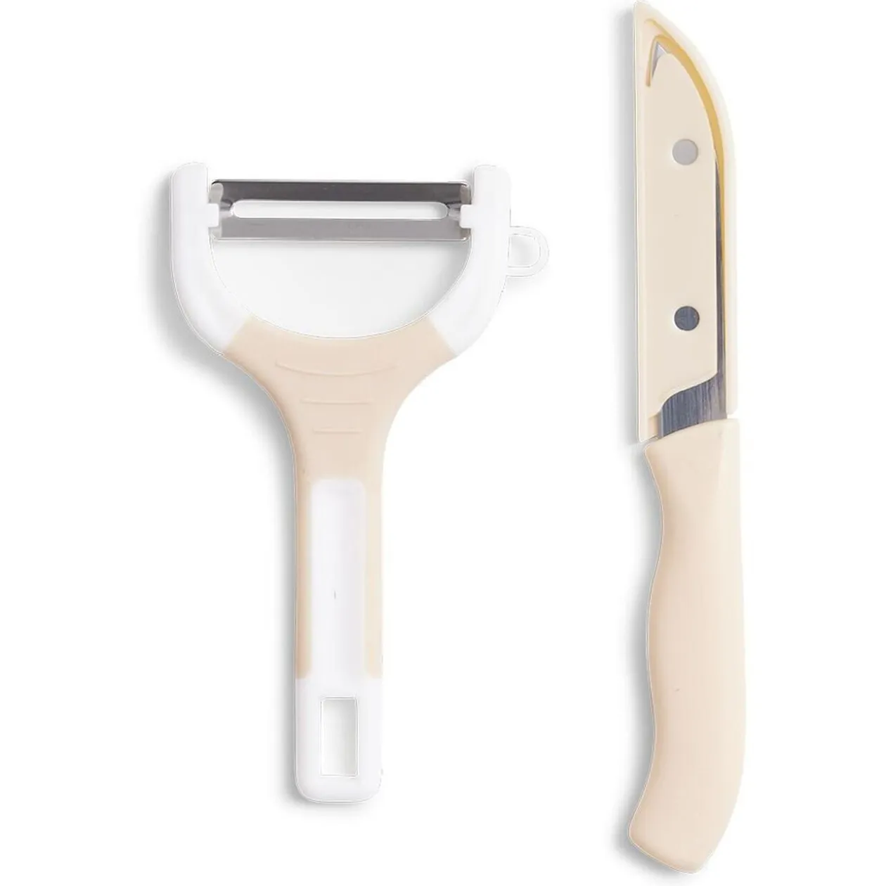Set couteau et éplucheur inox et plastique - 3 modèles