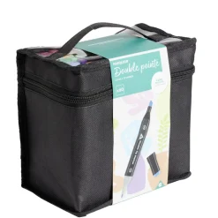 Set créatif avec 60 marqueurs double pointe et 1 trousse