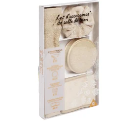 Set de bain femme avec serviette/disque démaquillant/chouchou/bandeau