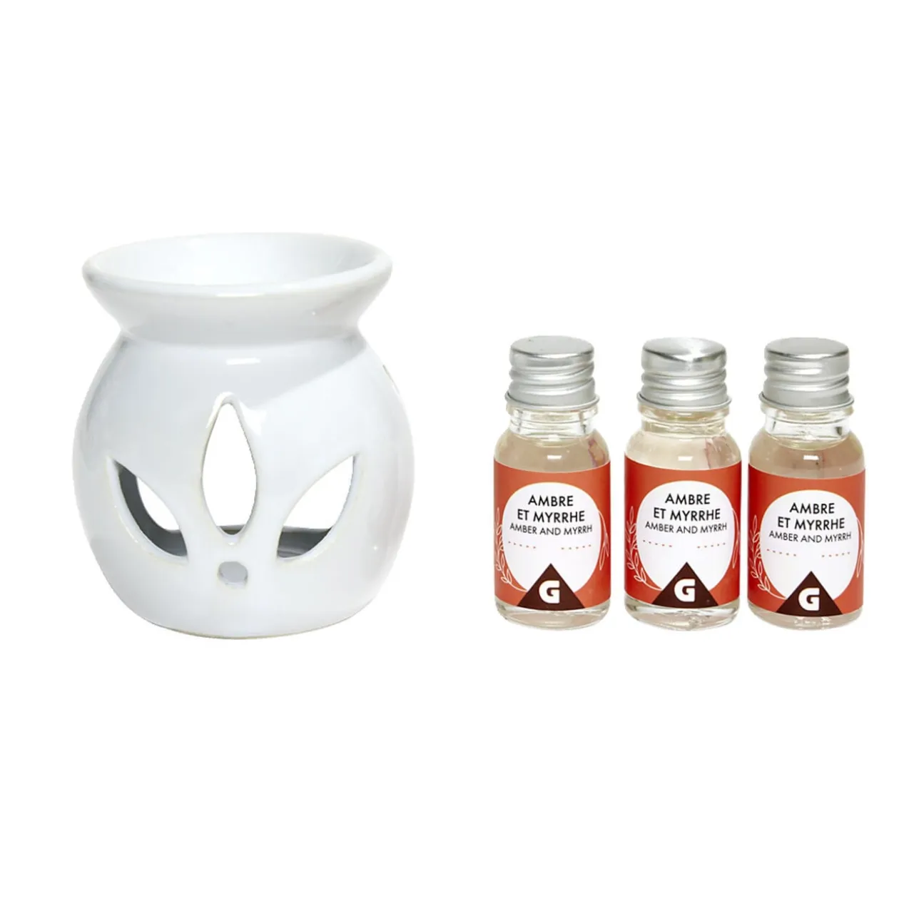 Set de brûleur et 3 huiles essentielles - 4 parfums