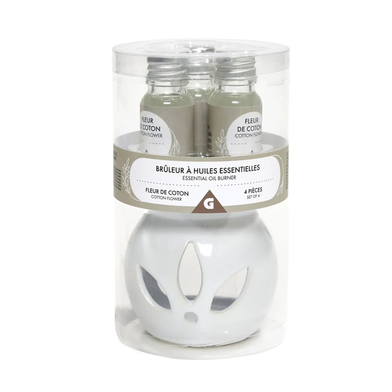 Set de brûleur et 3 huiles essentielles - 4 parfums
