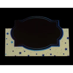 Set de marque place x8 et menu en papier noir Happy New Year L11xH30,4cm