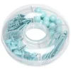 Set de papeterie 4 en 1 80 pièces de couleur bleue