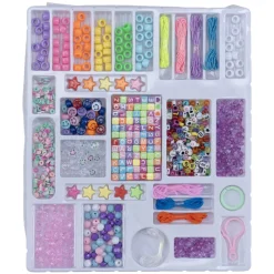 Set de perles enfant DIY avec fils création bijoux 18,5x22,5cm < Gifi