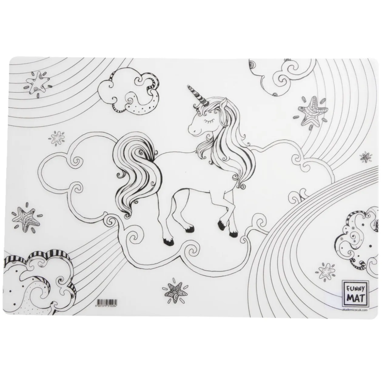 Set de table coloriable licorne Funny Mat polypropylène 48x33,5cm