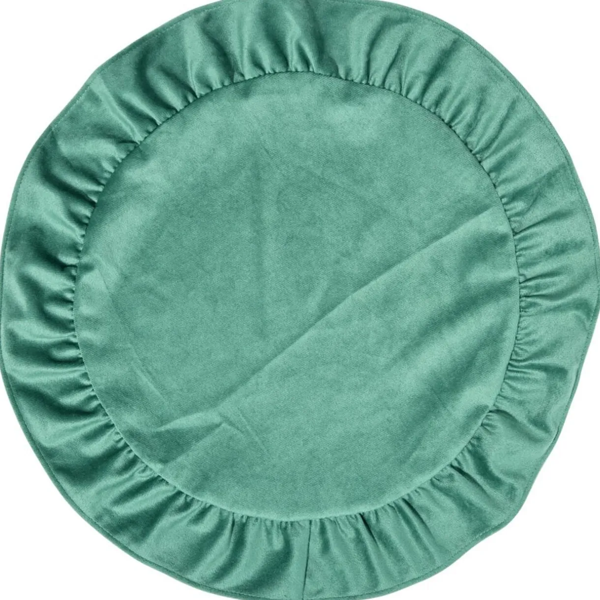 Set de table en velours bord volanté Ø38 cm vert < Gifi Sale