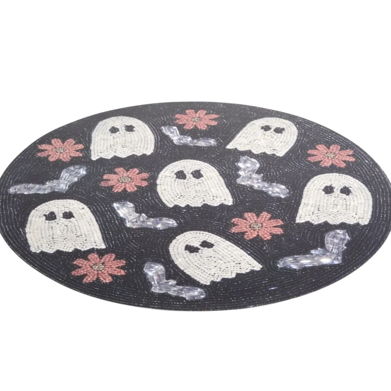 Set de table Halloween rond motif fantômes noir Ø38cm