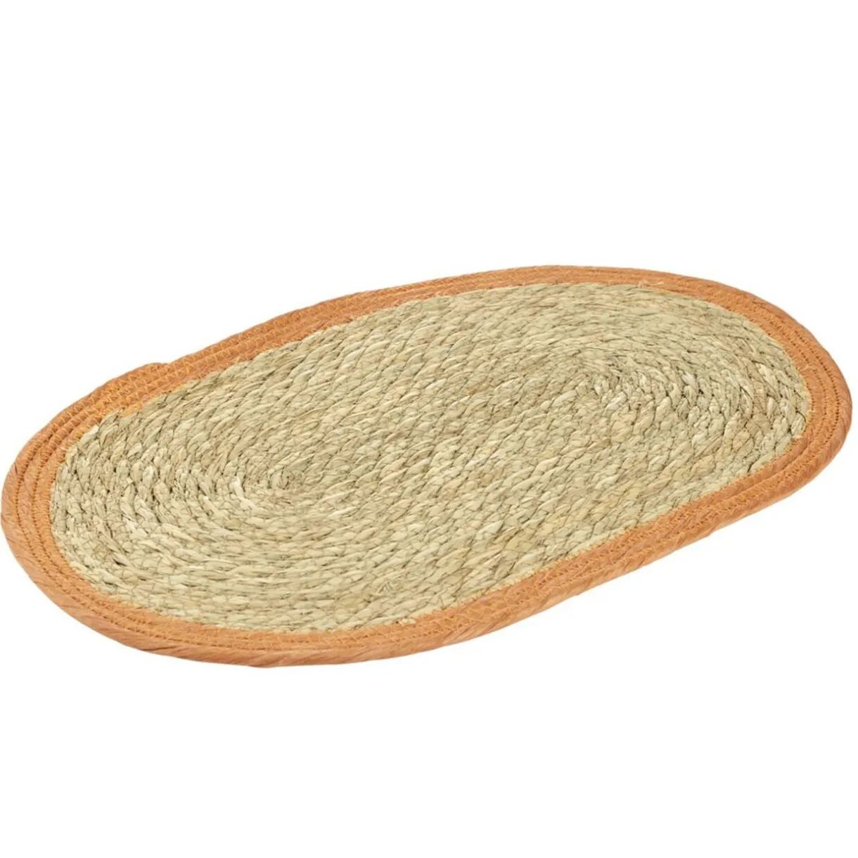 Set de table ovale jute naturel et bord orange 30x45cm < Gifi Discount