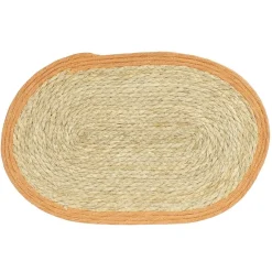 Set de table ovale jute naturel et bord orange 30x45cm < Gifi Discount