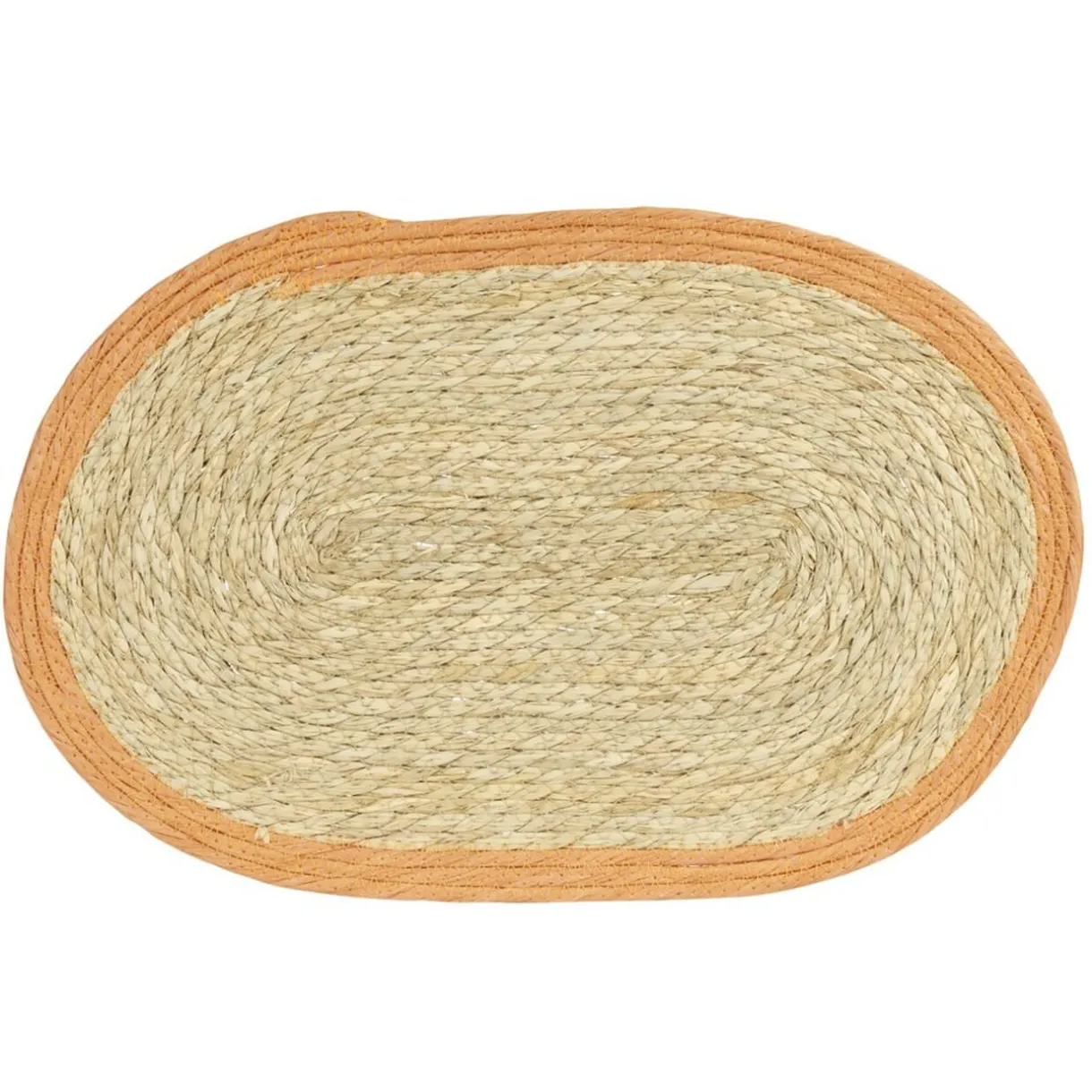 Set de table ovale jute naturel et bord orange 30x45cm < Gifi Discount