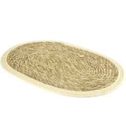 Set de table ovale jute naturel et bord beige 30x45cm < Gifi Hot