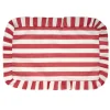 Set de table rectangulaire bord à volant motif rayure polycoton 30x45cm (3 modèles) < Gifi