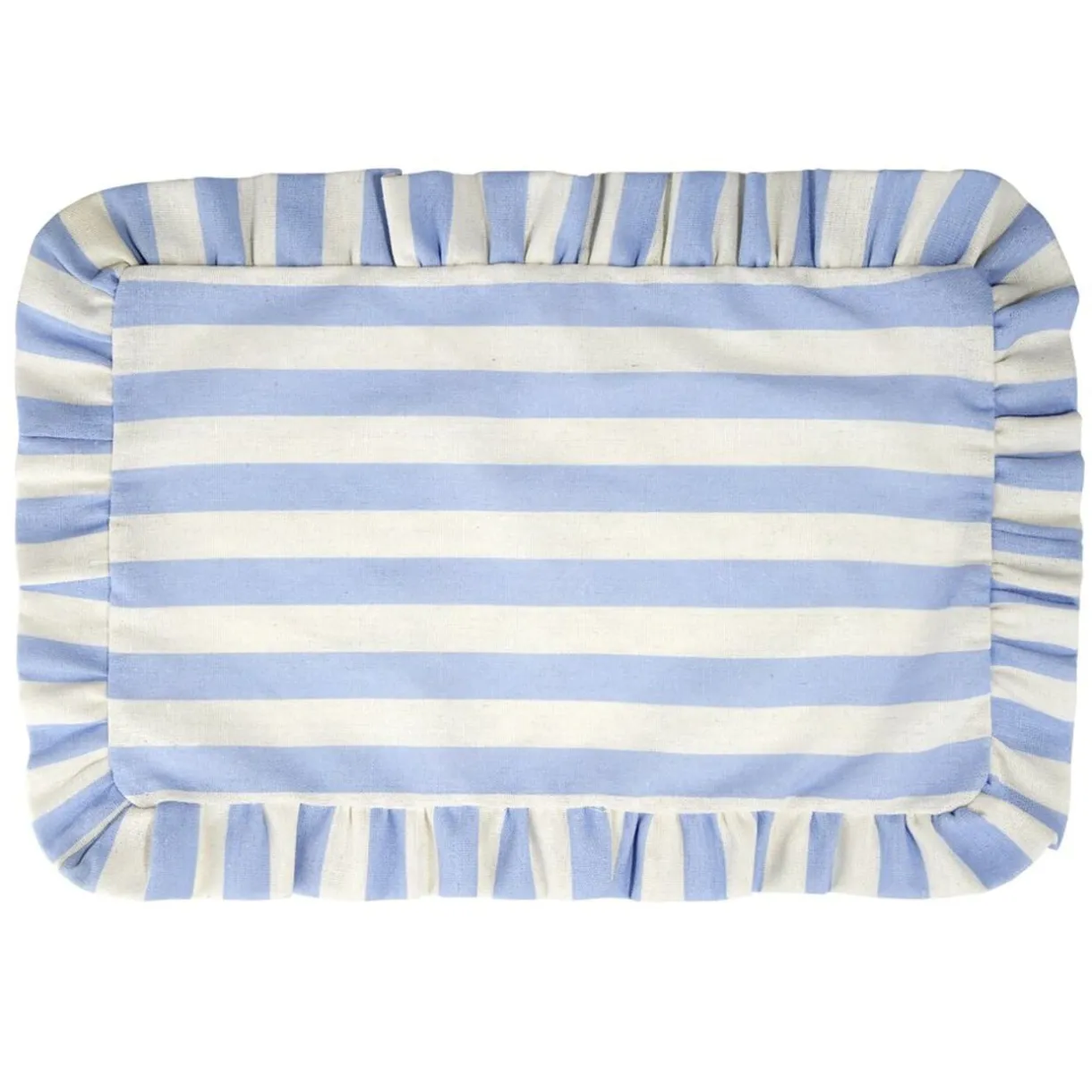 Set de table rectangulaire bord à volant motif rayure polycoton 30x45cm (3 modèles) < Gifi