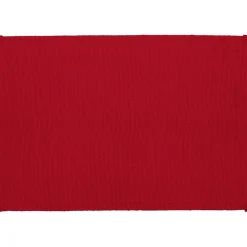 Set de table rectangulaire en coton uni rouge