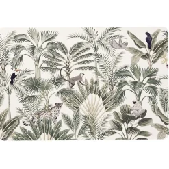 Set de table rectangulaire plastique jungle blanc et vert < Gifi