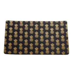 Set de table rectangulaire plastique noir ananas doré