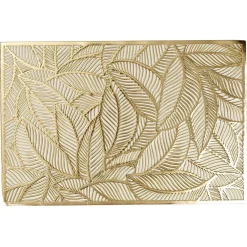 Set de table rectangulaire plastique feuillage ajouré doré