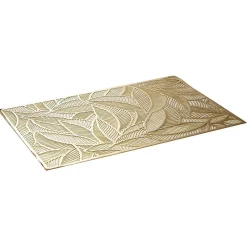 Set de table rectangulaire plastique feuillage ajouré doré