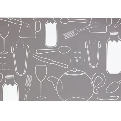 Set de table rectangulaire plastique gris et blanc cuisine