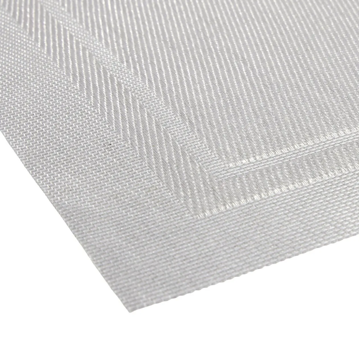 Set de table rectangulaire PVC 30x45cm effet tissé gris