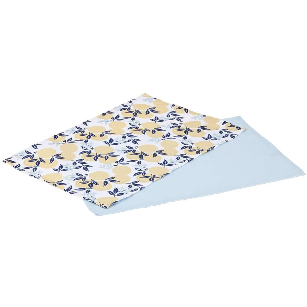 Set de table rectangulaire x2 motif citron et uni bleu < Gifi Online
