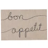Set de table restangulaire plastique beige Bon appétit