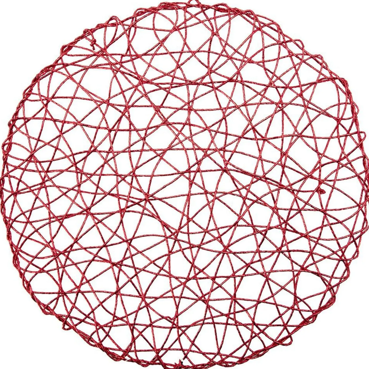 Set de table rond ajouré filaments Ø38 cm rouge