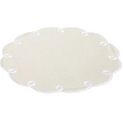 Set de table rond à bord festonné Ø38 cm rouge