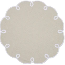 Set de table rond à bord festonné Ø38 cm rouge