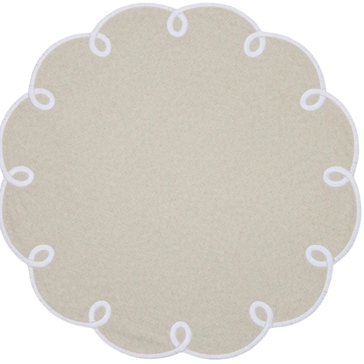 Set de table rond à bord festonné Ø38 cm rouge