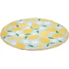 Set de table rond coton et paille citron jaune et bleu Ø35cm < Gifi Hot