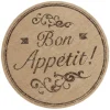 Set de table rond en jute avec inscription bon appétit