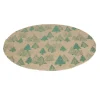 Set de table rond en jute naturel motifs sapins verts Ø38cm