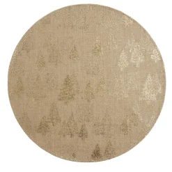 Set de table rond en jute naturel motifs sapins dorés Ø38cm < Gifi Clearance