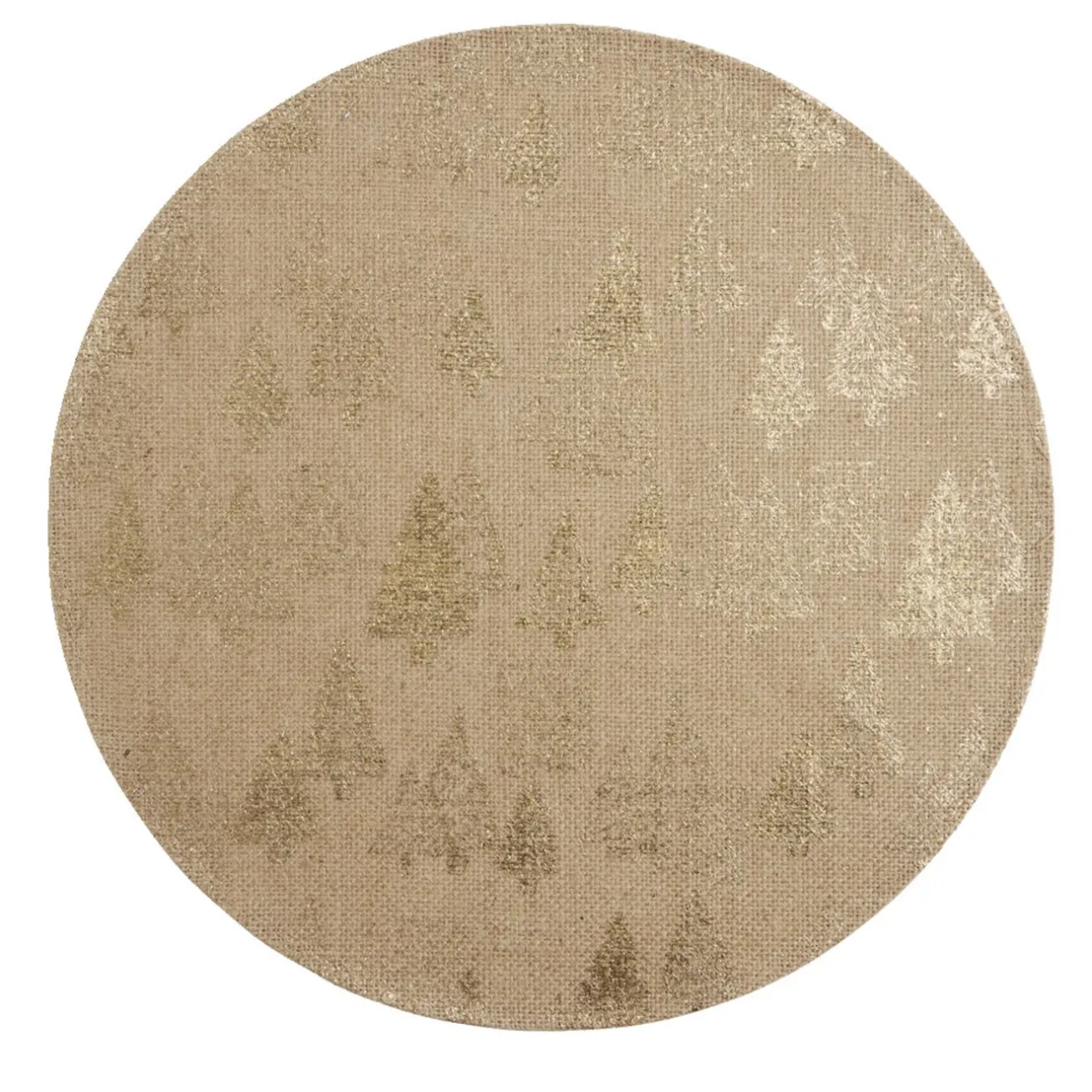 Set de table rond en jute naturel motifs sapins dorés Ø38cm < Gifi Clearance