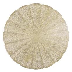 Set de table rond forme fleur doré Ø38 cm