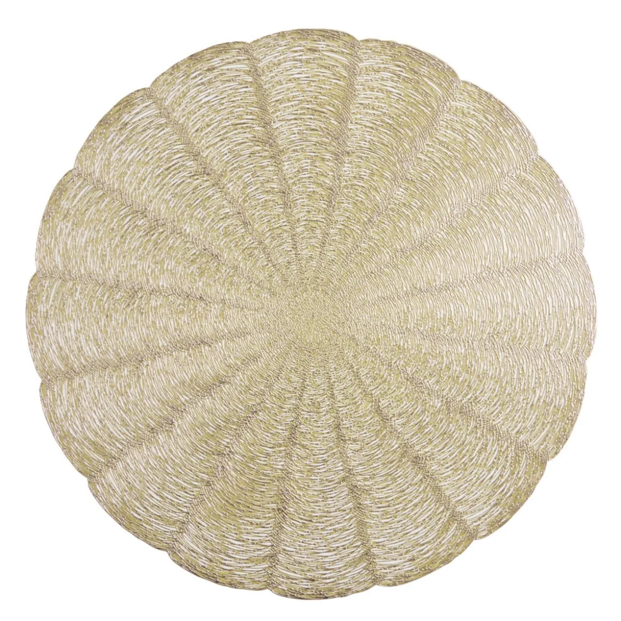 Set de table rond forme fleur doré Ø38 cm