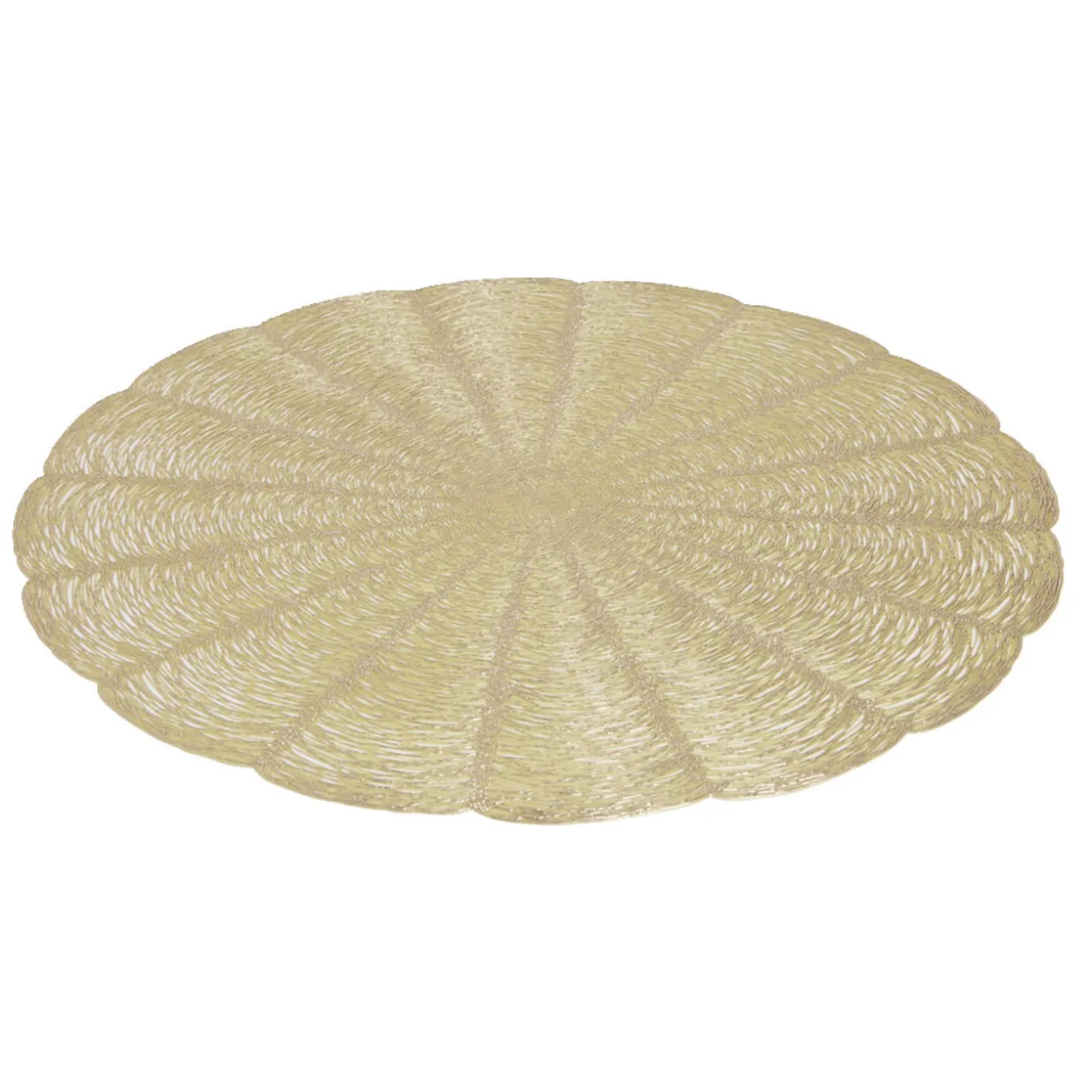 Set de table rond forme fleur doré Ø38 cm