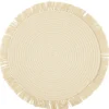 Set de table rond polycoton et frange Ø42cm (3 modèles)